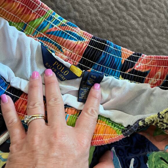 Polo Ralph Lauren Mens L Hawaiian Floral Swim Trunks Shorts Board Beach 5.5’’ - Picture 2 of 5